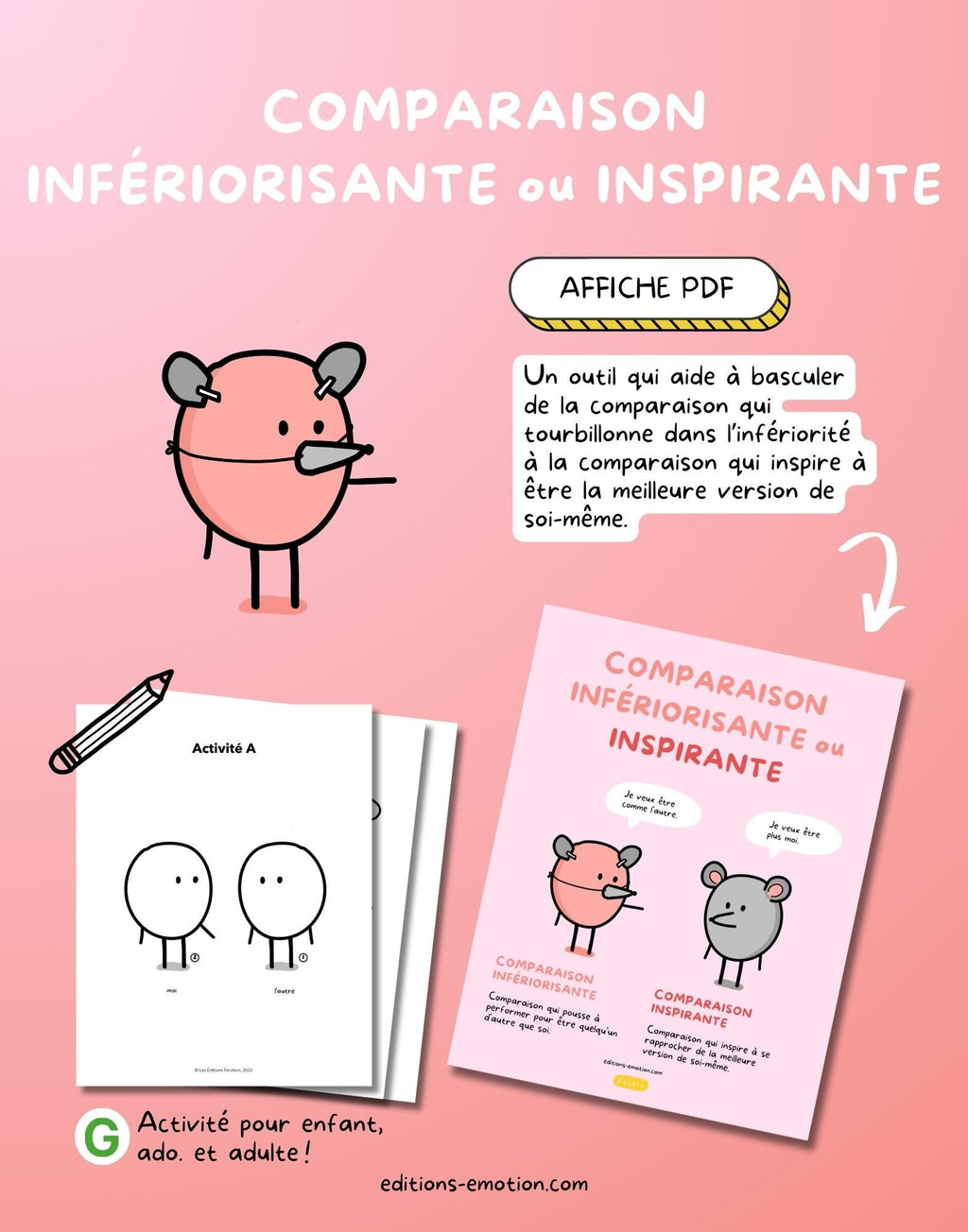 Affiche - Comparaison infériorisante ou inspirante | Les Éditions Émotion