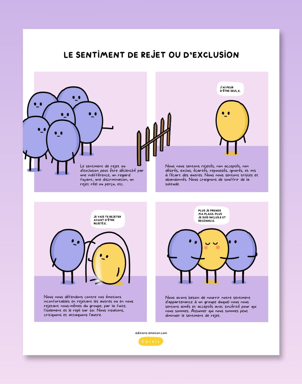 Les sentiment en BD - Rejet ou exclusion | Éditions Émotion